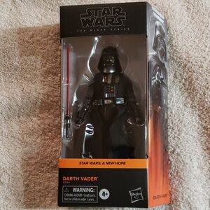Hasbro Star Wars Darth Vader Figure with Black Armor and Red Lightsaber